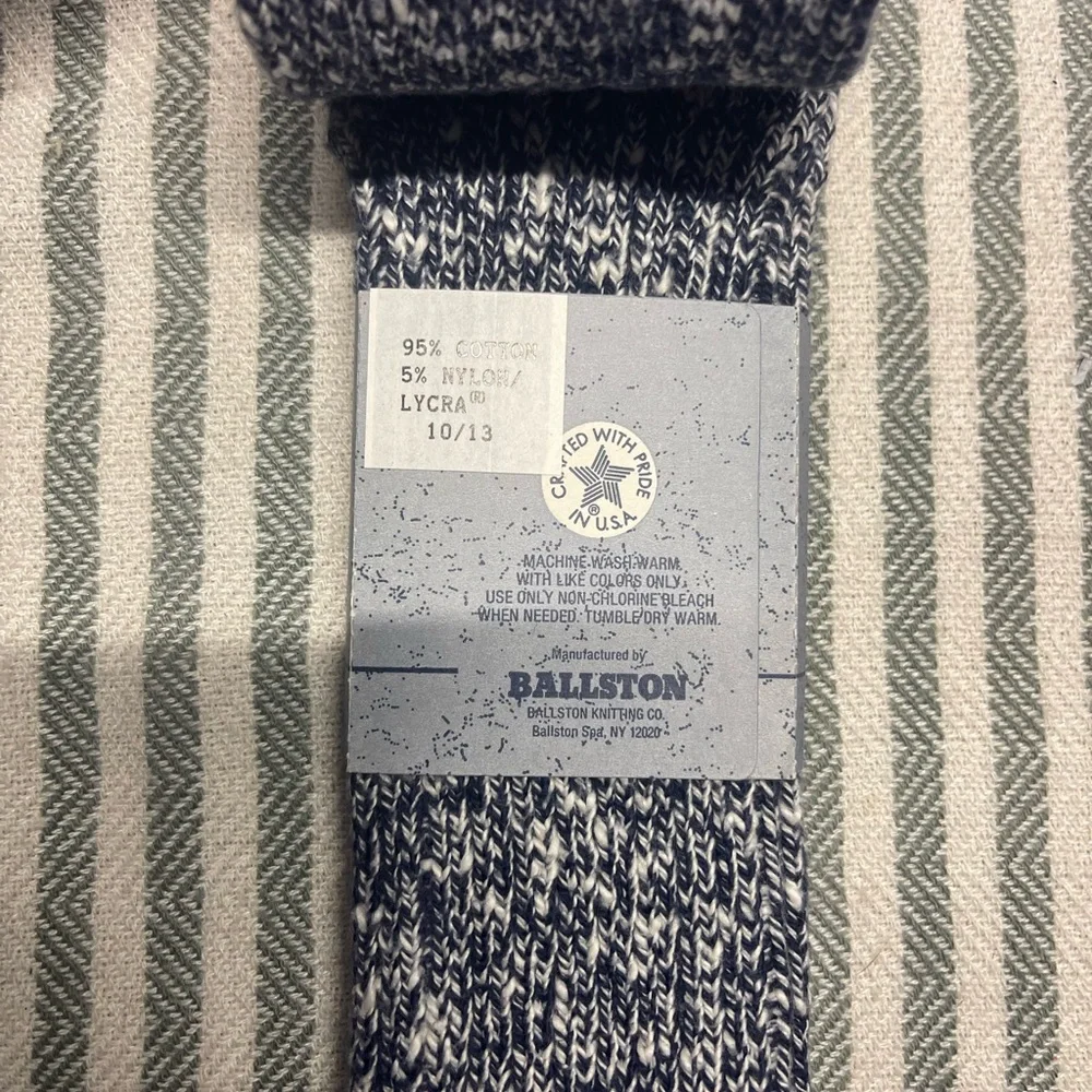Cold Brook Marled Navy & White Cotton Socks‎ NEW